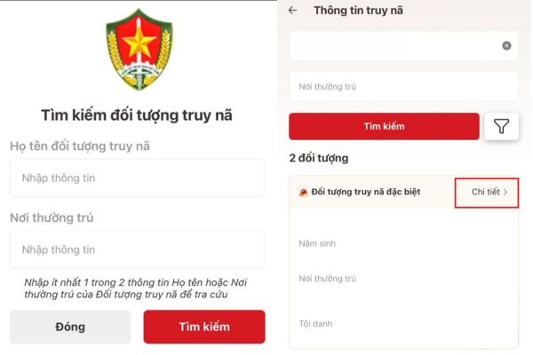 Cách phản ánh đối tượng bị truy nã qua ứng dụng VNeID 12 Nhấn vào nút “Chi tiết”