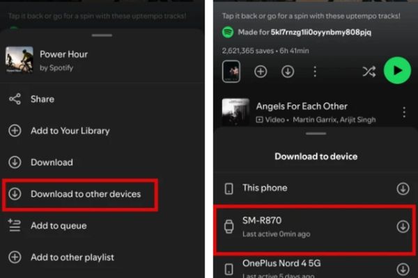 Nhấn vào mục Download to other devices