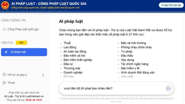 Hướng dẫn tra cứu Luật bằng AI nhanh và chuẩn xác 14 Nhập câu hỏi hoặc vấn đề pháp lý cần tra cứu vào ô