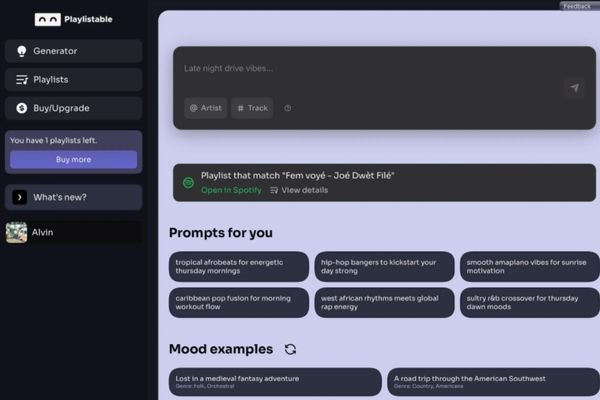 Công cụ AI tạo playlist bài hát: 3 lựa chọn thay thế Spotify bạn phải thử ngay 13 Playlistable hiện chỉ có phiên bản web