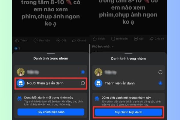 Chọn "Tùy chỉnh biệt danh"