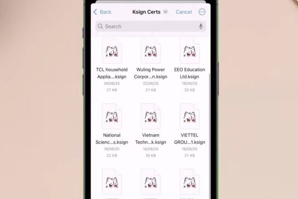 Cách bypass Unable to Verify App trên iPhone 23 Chọn file .ksign tương ứng