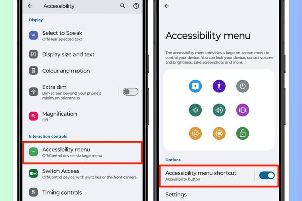 Chọn Accessibility Menu