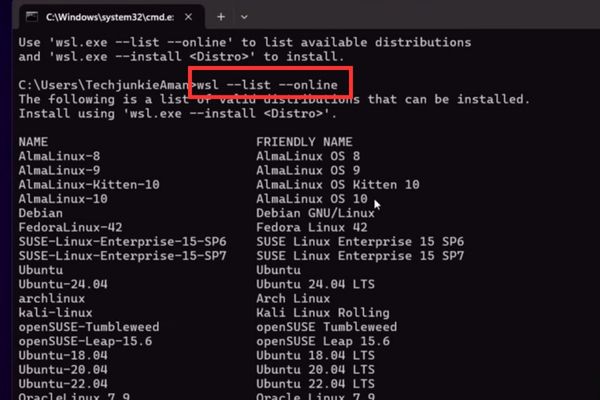Xem danh sách các bản phân phối Linux có sẵn