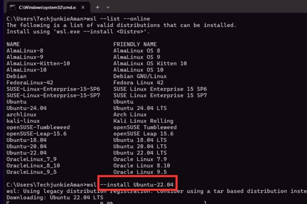Hệ thống sẽ tự động tải về và cài đặt Ubuntu