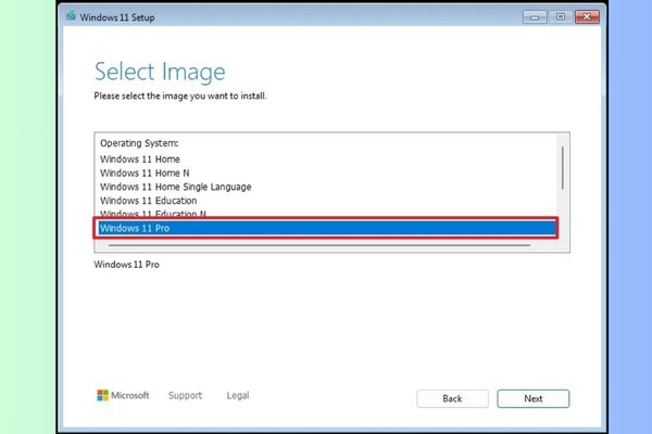 Chọn phiên bản Windows 11