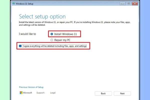 Chọn “Install Windows 11”