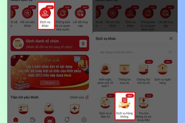 Chọn Dịch vụ hàng không