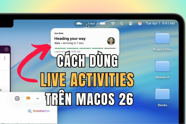 Instructions on how to use Live Activities on MacOS 26