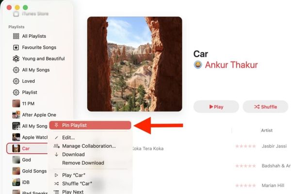 Cách ghim nhạc trên máy Mac