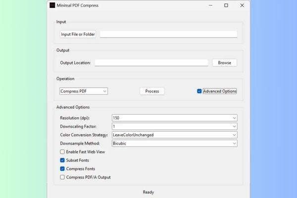Minimal PDF Compress: Phần mềm nén file PDF miễn phí