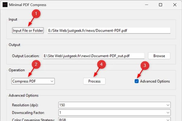 Cách nén file PDF bằng Minimal PDF Compress