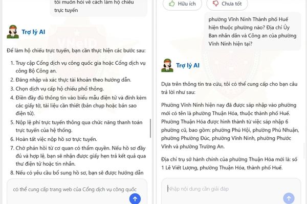 Hướng dẫn sử dụng chatbot AI của Bộ Công an