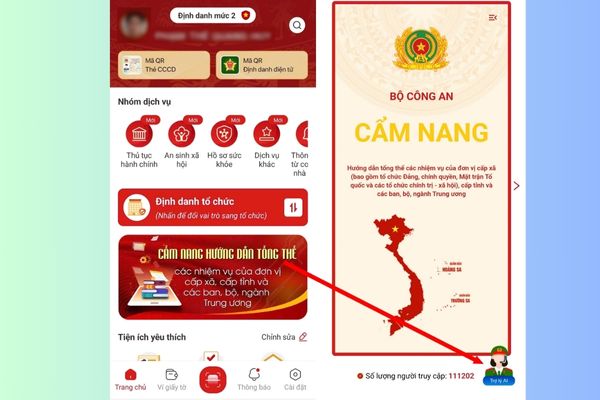 Nhấn vào biểu tượng Trợ lý AI