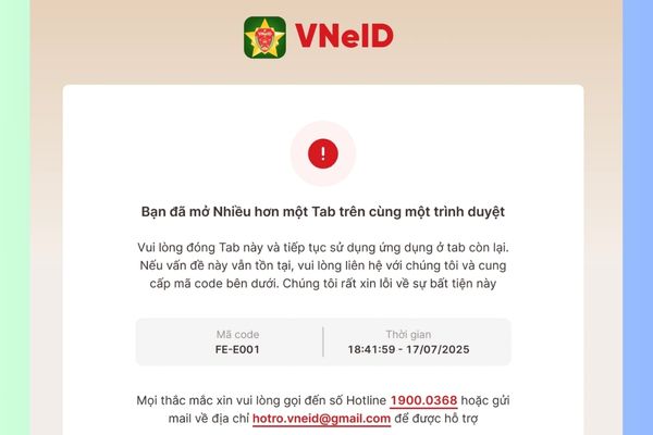 Chỉ nên mở trang web trên một tab duy nhất của trình duyệt