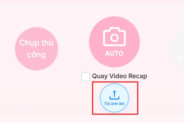 Hướng dẫn chụp ảnh Photobooth online miễn phí tại nhà 12 Nhấn "Tải ảnh lên" để chọn từ thư viện cá nhân