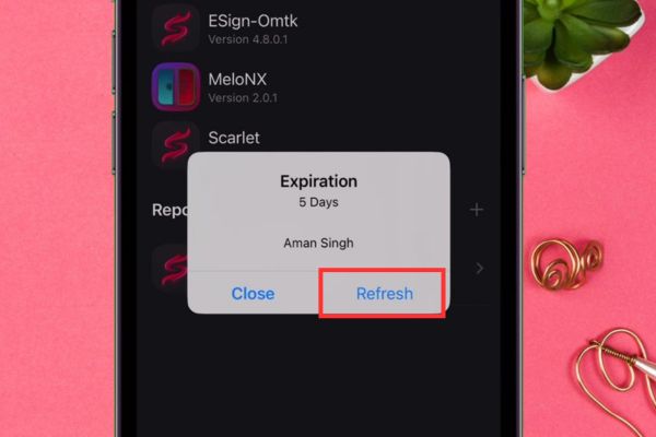 Hướng dẫn cài Scarlet iOS để cài mọi file IPA không bị thu hồi 34 Nhấn vào nút Refresh