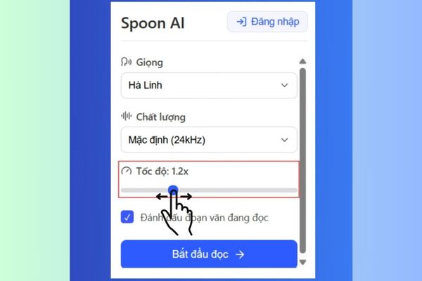 Điều chỉnh tốc độ đọc linh hoạt