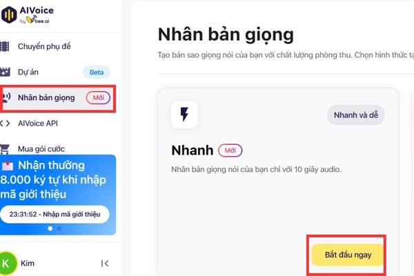Hướng dẫn tạo giọng AI của chính mình chỉ trong 10 giây 17 Nhấn Bắt đầu ngay