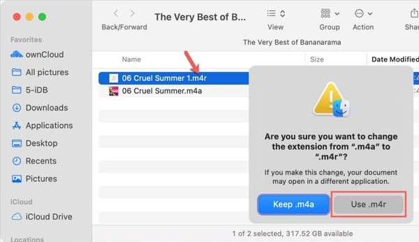 Hãy chọn Use .m4r