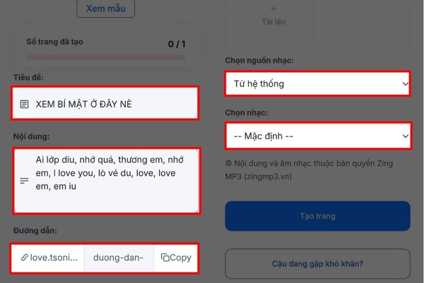 Nhập vào tiêu đề và nội dung