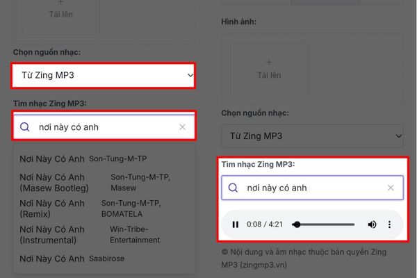 Lựa chọn những bản nhạc nền lãng mạn