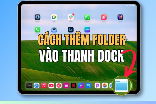 Instructions to add folders to the dock bar on iPados 26
