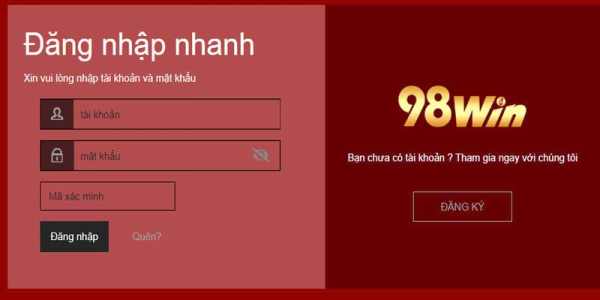 Hướng Dẫn Đăng Nhập 98win Chi Tiết Cho Người Mới 1