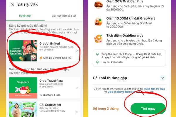 Chọn mục GrabUnlimited