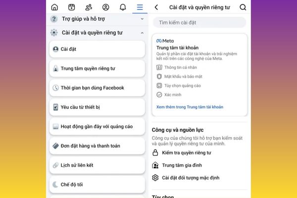 Cách đăng nhập Facebook bằng passkey, không cần mật khẩu 11 Chọn mục Trung tâm tài khoản