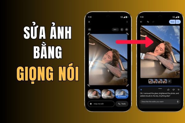 Instructions for editing photos on Google Photos by voice