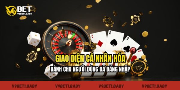 Giao diện cá nhân hóa dành cho người dùng đã đăng ký BK8