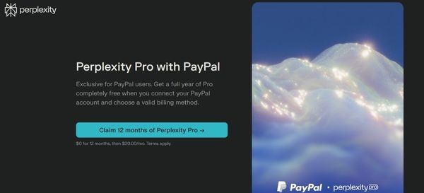 Nhấn Claim 12 months of Perplexity Pro