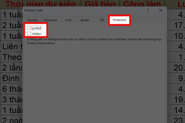 Mở khóa tất cả các ô