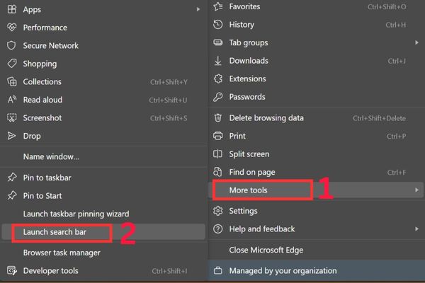 Hướng dẫn cách bật thanh tìm kiếm Edge trên desktop