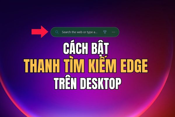 Instructions on how to turn on the edge search bar on the desktop