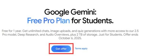 Nhấn vào nút Get Offer