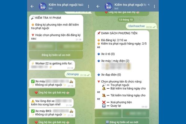 Cách sử dụng bot tra phạt nguội thông báo hằng ngày trên Telegram 13 Chọn lệnh /ktrangay