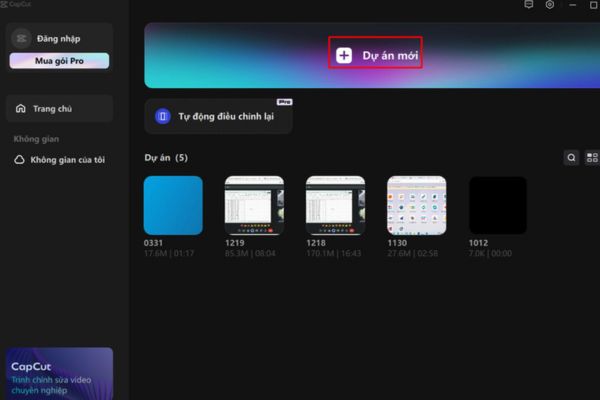 Chọn Dự án mới
