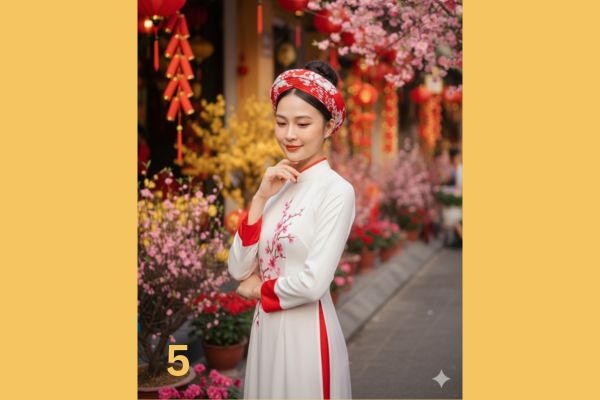 Concept đường hoa xuân ngập tràn sắc đỏ