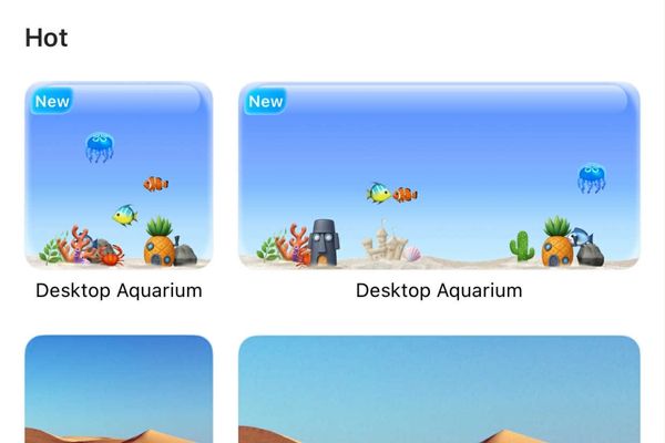 Hướng dẫn cách tạo hồ cá trên màn hình iPhone 11 Chọn Desktop Aquarium