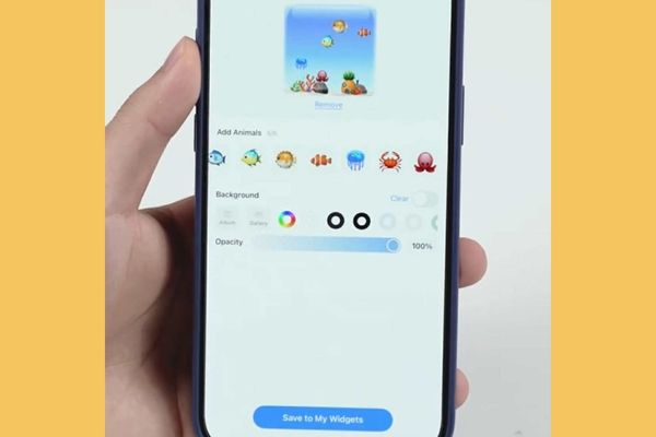 Hướng dẫn cách tạo hồ cá trên màn hình iPhone 12 Nhấn nút Save to My Widgets