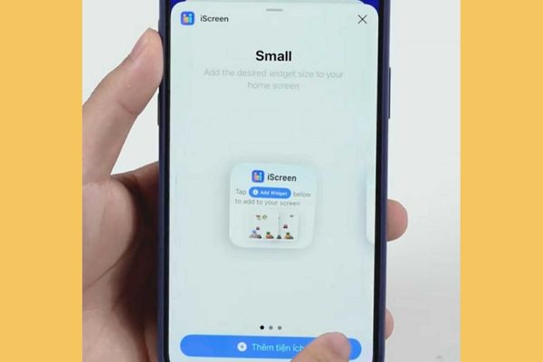 Hướng dẫn cách tạo hồ cá trên màn hình iPhone 13 Nhấn Thêm tiện ích