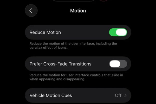 3 cách tiết kiệm pin trên iOS 26 giúp giảm giật Lag 14 Bật Reduce Motion