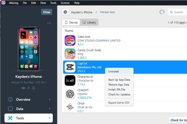 Hướng dẫn cài CapCut Pro cho iPhone miễn phí 14 Chọn Restore App Data