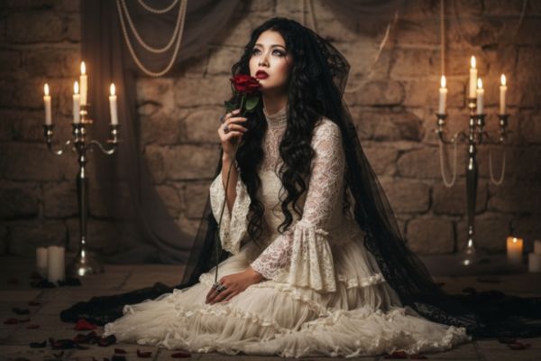 Tổng hợp 17+ prompt tạo ảnh Halloween bằng AI ấn tượng 29 Vẻ đẹp của cô dâu Gothic