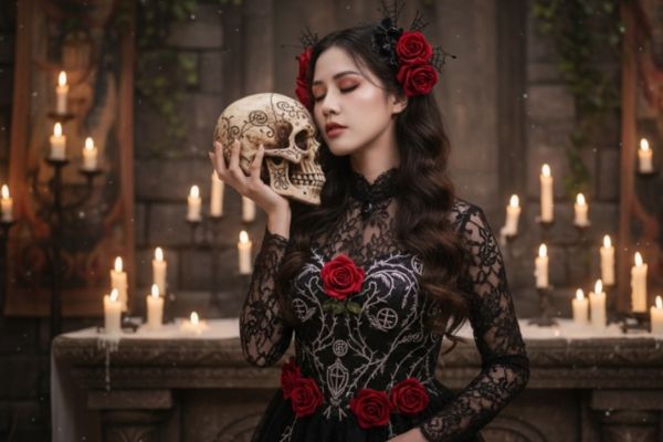 Tổng hợp 17+ prompt tạo ảnh Halloween bằng AI ấn tượng 30 Quý cô bí ẩn và kiêu sa