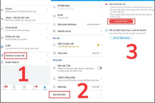 Cách xử lý khi Số điện thoại bị người khác đăng ký Zalo 18 Nhấn Xóa tài khoản