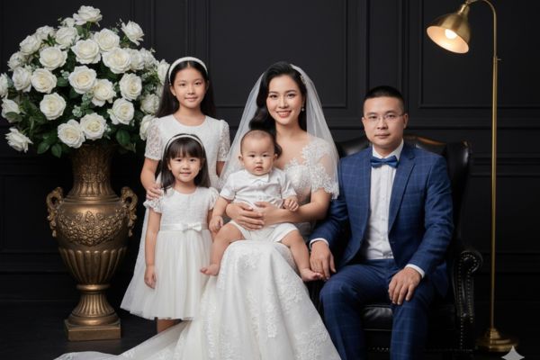 Cách ghép ảnh gia đình bằng AI theo concept sang trọng 24 Concept ảnh cưới cho gia đình 5 thành viên (2 gái, 1 bé trai)