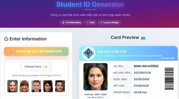 Hướng dẫn tạo thẻ sinh viên Online trường Việt Nam, Mỹ, Nhật, Hàn 10 Công cụ tạo thẻ sinh viên Student ID Generator